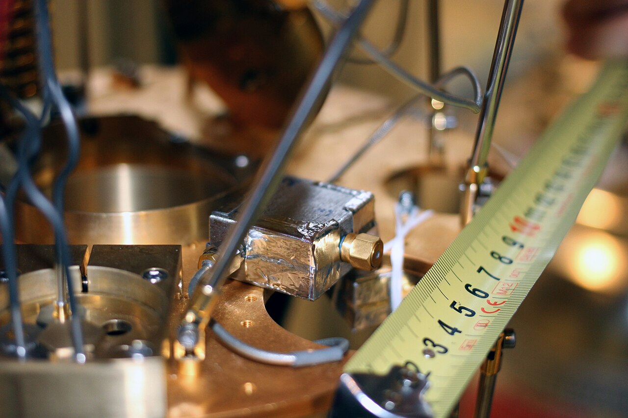 Copper plates, wiring and a sample holder inside a quantum refrigerator at UCL.